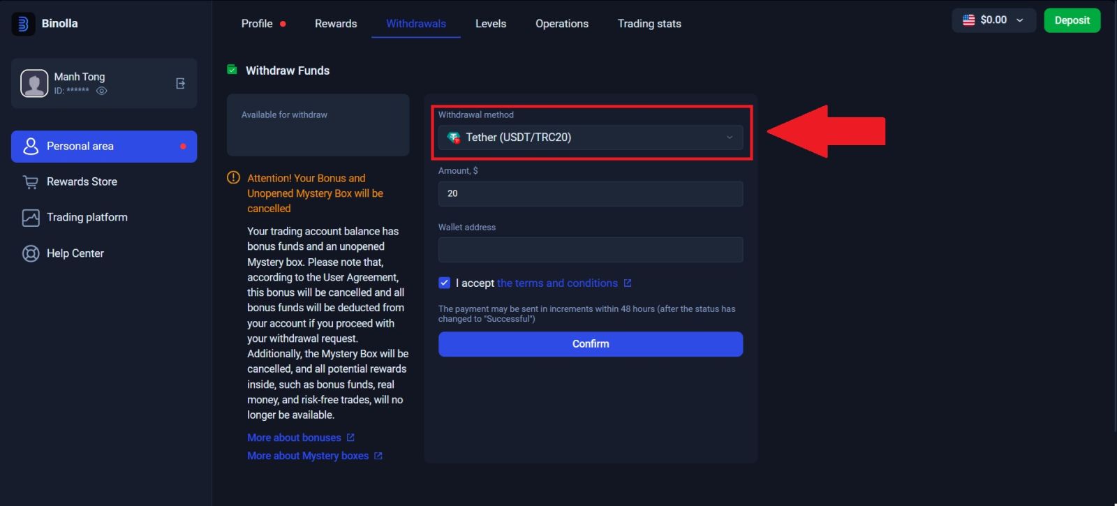 كيفية صرف الأموال من Binolla في عام 2026: البرنامج التعليمي الكامل للسحب