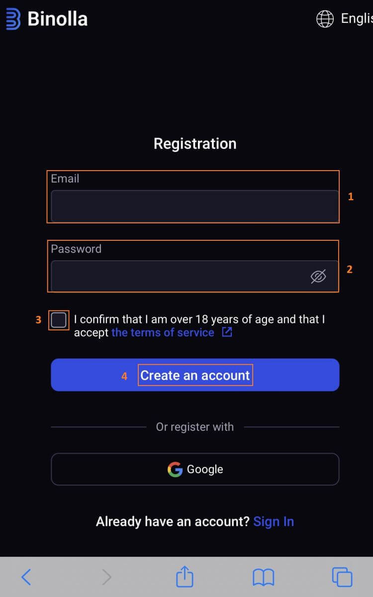 Как да отворите демо акаунт в Binolla Как да отворите демо акаунт в Binolla