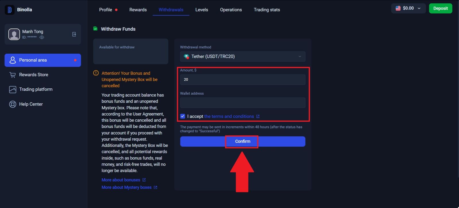 How to Withdraw Money from Binolla in 2026: Withdrawal Steps, Fees and Processing Time